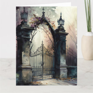 Die Gothic-Friedhofstor-Serie Design 12 Dankeskarte