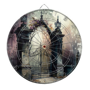 Die Gothic-Friedhofstor-Serie Design 12 Dartscheibe