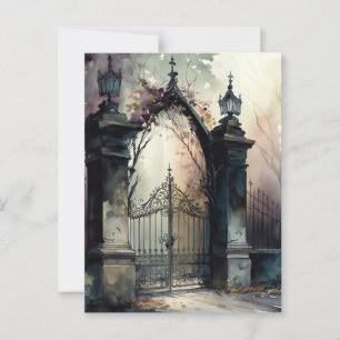 Die Gothic-Friedhofstor-Serie Design 12 Postkarte