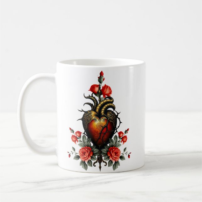 Die gotische Eleganz des Herzens Kaffeetasse (Links)