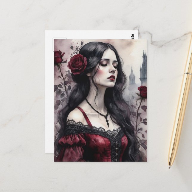 Die gotische Frau Postkarte (Vorderseite/Rückseite Beispiel)