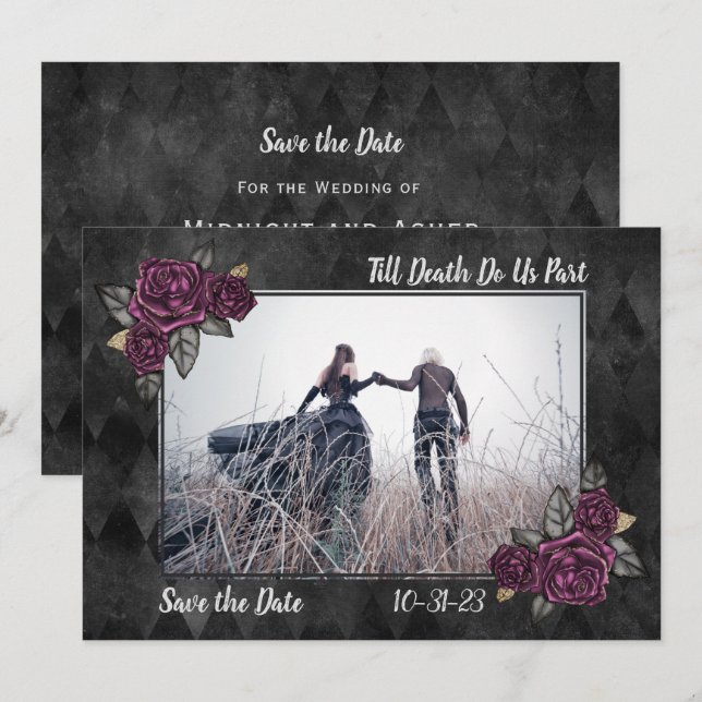Die gotische Rose bis zum Tod macht uns Save the D Save The Date (Vorne/Hinten)
