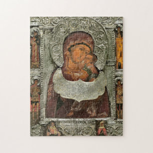 Die Gottesmutter der Zärtlichkeit mit Heiligen-Iko Puzzle