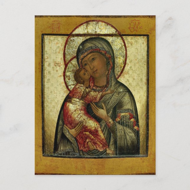Die Gottesmutter von Wladimir Orthodoxe Ikone Postkarte (Vorderseite)
