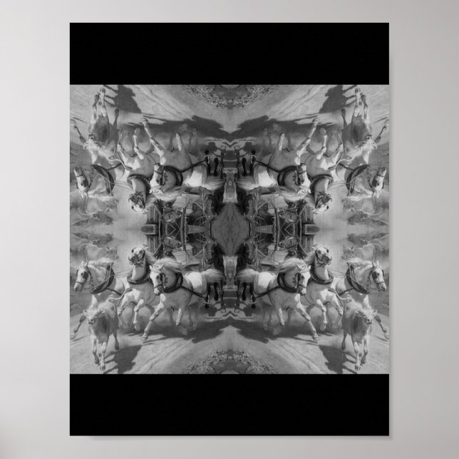 Die Gotthardpost – Rudolf Koller –Horses –Pferde Poster (Vorne)