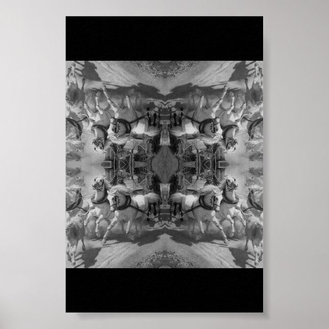 Die Gotthardpost - Rudolf Koller - Pferde Poster (Vorne)