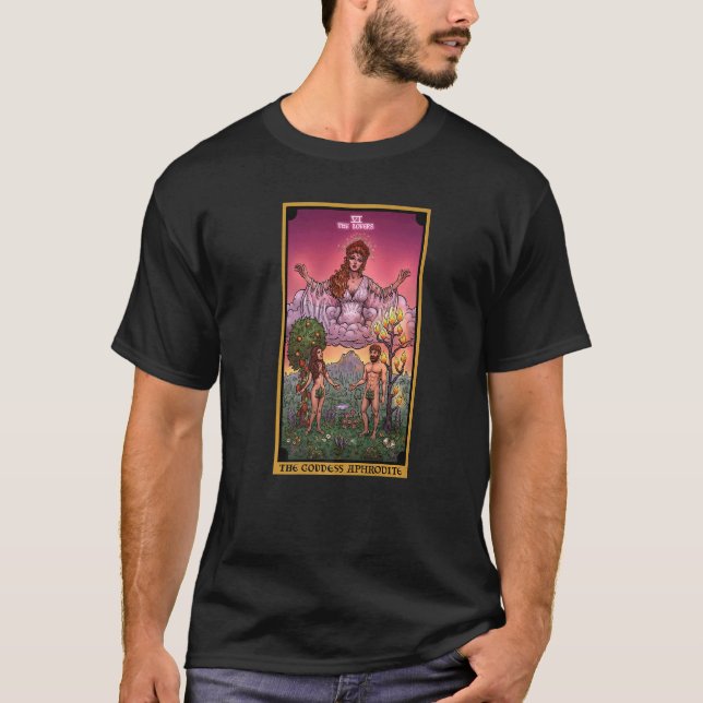 Die Göttin Aphrodite die Tarot-Karte Pagan Hexe T-Shirt (Vorderseite)