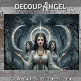 Die Göttin der Kreuzung und der Monddekoupag Seidenpapier