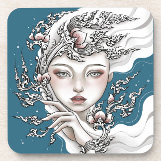 Die Göttin des blauen Lotus Getränkeuntersetzer