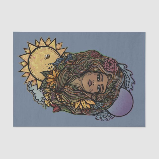 Die Göttin des Tarots der Erde Seidenpapier (Vorderseite)