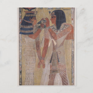 Die Göttin Hathor platziert den Zauberkragen Postkarte