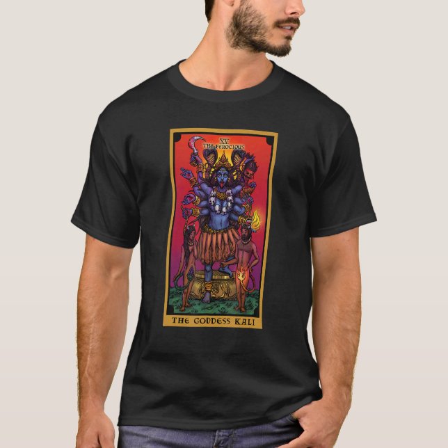 Die Göttin Kali die grausame Tarot-Karte hinein T-Shirt (Vorderseite)