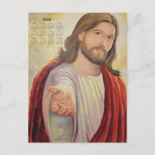 Die göttliche Einladung: Jesus 2026 Kalender Postkarte