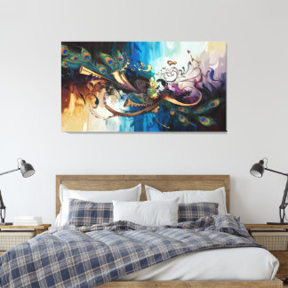 "Die Göttliche Symphonie: Krishnas Melodie der Far Leinwanddruck