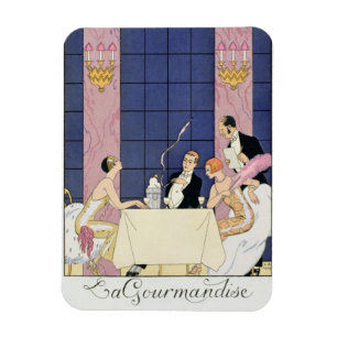Die Gourmands, 1920-30 (pochoir Druck) Magnet