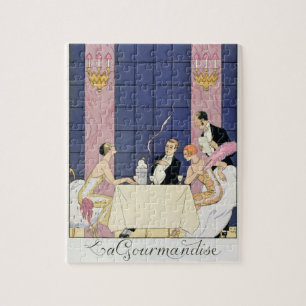 Die Gourmands, 1920-30 (pochoir Druck) Puzzle