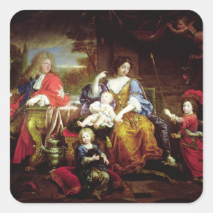 Die Grand Dauphin mit seiner Ehefrau Quadratischer Aufkleber