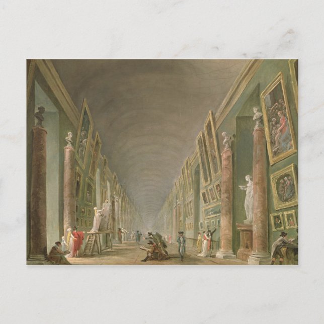 Die Grand Gallery des Louvre Postkarte (Vorderseite)