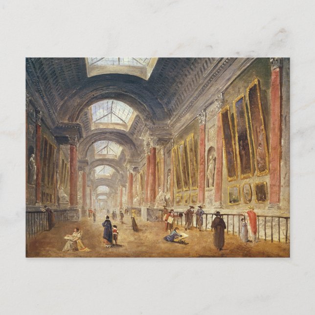 Die Grande Galerie des Louvre Postkarte (Vorderseite)