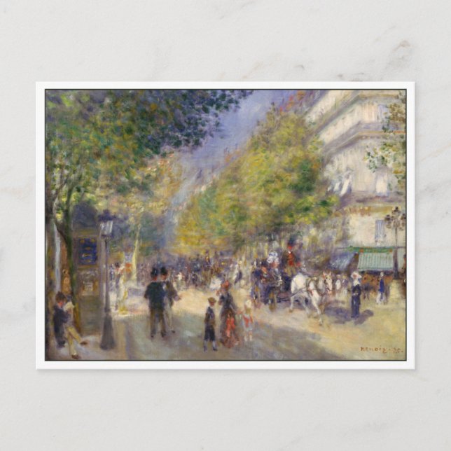 Die Grands Boulevards von Renoir Postkarte (Vorderseite)