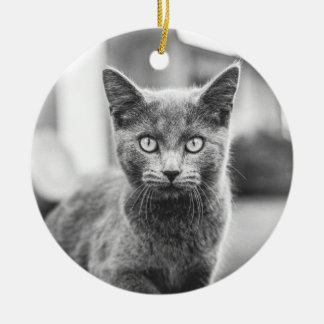 Die graue Katze Keramik Ornament