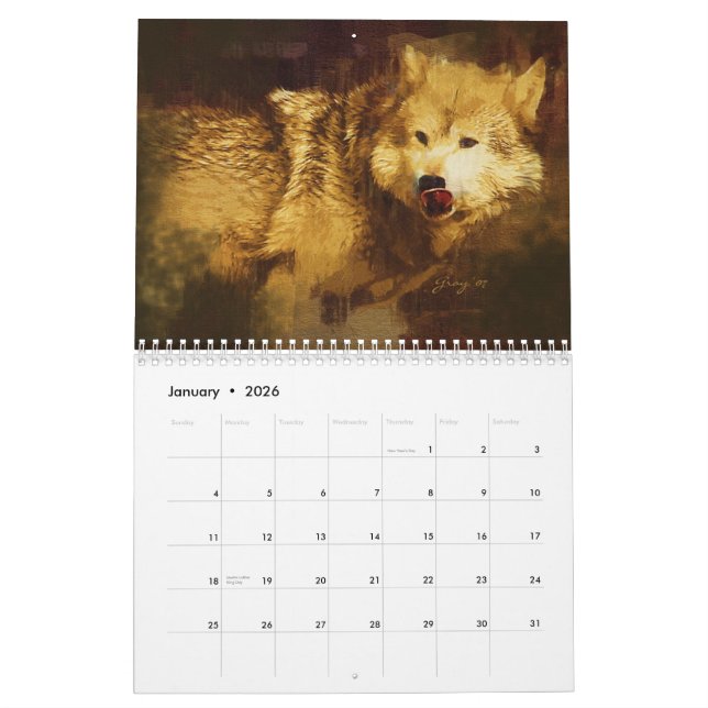 Die grauen Wölfe von Yellowstone Kalender (Jan 2026)