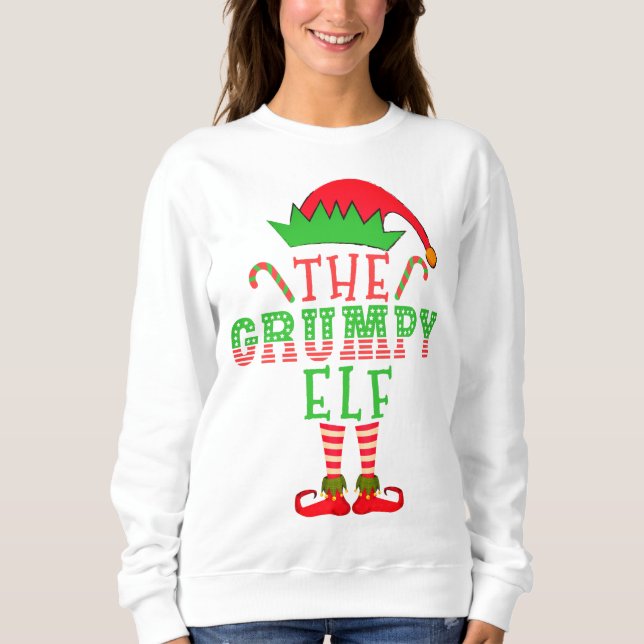 Die grauenvolle Elf Weihnachtsfamilie passt Pajama Sweatshirt (Vorderseite)