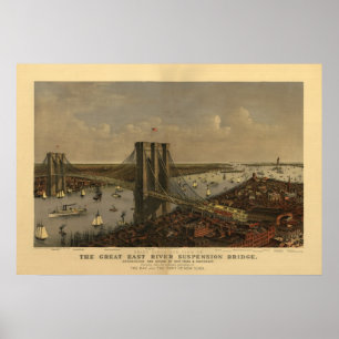 Die Great East River Suspension Bridge Poster
