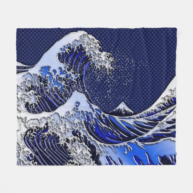 Die Great Hokusai Wave Moderne Stile Fleecedecke (Vorderseite (Horizontal))