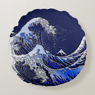 Die Great Hokusai Wave Moderne Stile Rundes Kissen