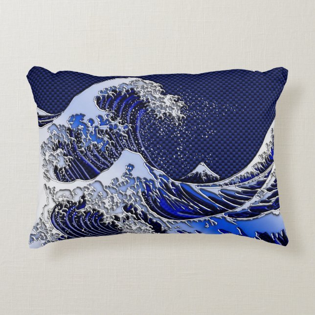 Die Great Hokusai Wave Moderne Stile Zierkissen (Vorderseite)