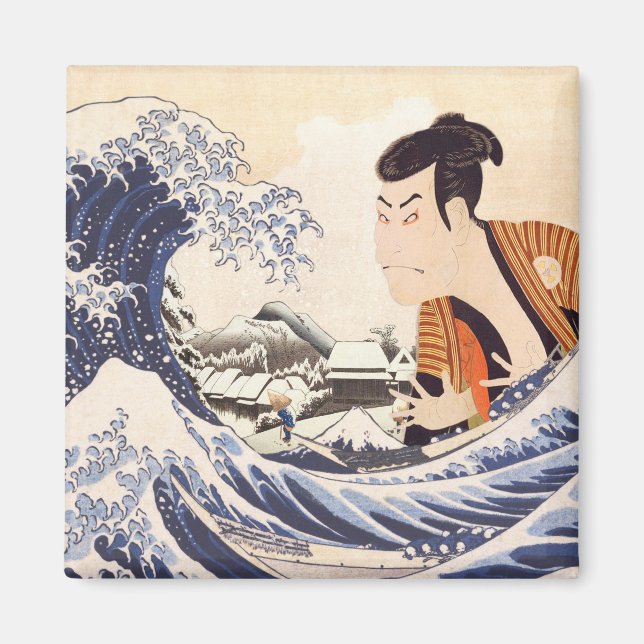 Die Great Wave Ukiyoe Collagen Magnet (Vorne)