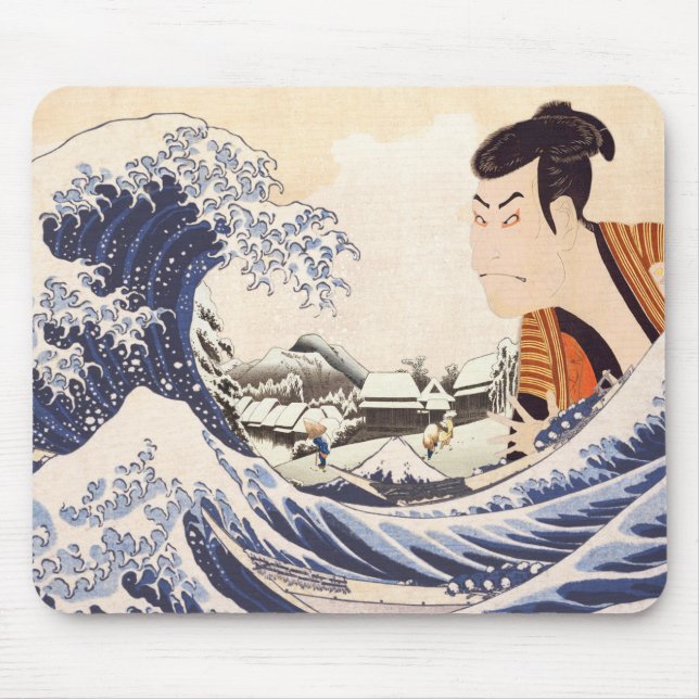 Die Great Wave Ukiyoe Collagen Mousepad (Vorne)