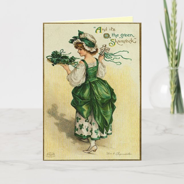 Die Green Kleeblatt St. Patrick's Day Card Karte (Vorderseite)