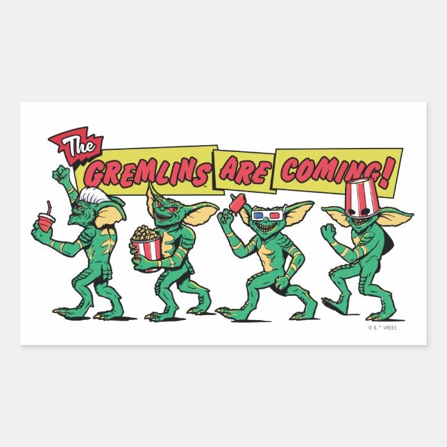 Die Gremlins™ kommen Rechteckiger Aufkleber (Vorderseite)
