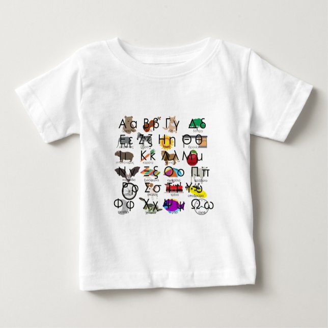 Die griechischen Alphabeten schreiben Worte & Bild Baby T-shirt (Vorderseite)