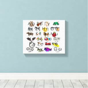 Die griechischen Alphabeten schreiben Worte & Bild Leinwanddruck