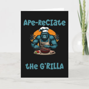 Die G'rilla Master GRILLEN Griller Fun Pun schätze Karte