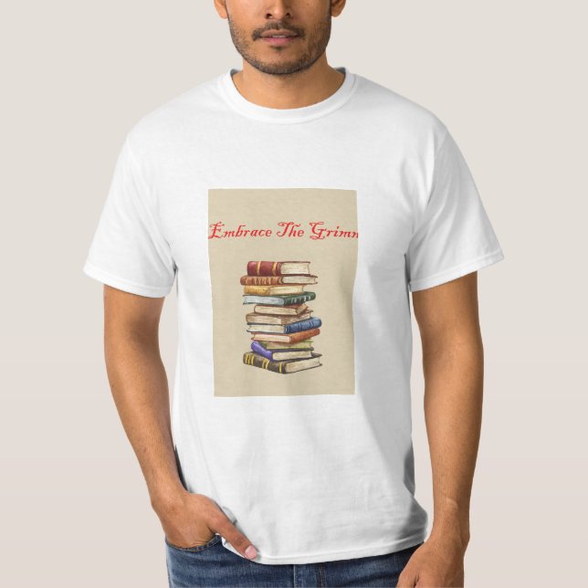Die Grimm-Bücherstapel einprägen T-Shirt (Vorderseite)