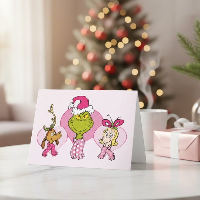 Die Grinch-Crew im rosa Valentinsportrait Karte (Von Creator hochgeladen)