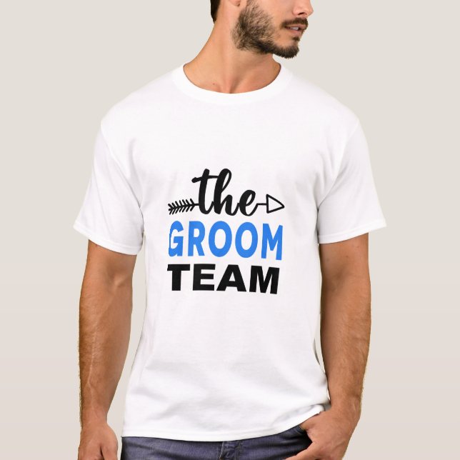 Die Groom-Crew Blau T-Shirt (Vorderseite)