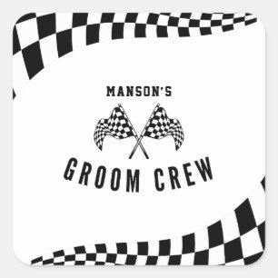 Die Groom Crew Quadratischer Aufkleber