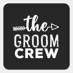 Die Groom-Crew Weiße Quadratischer Aufkleber