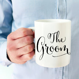 Die Groom Elegant Black Script schreiben Hochzeit Tasse