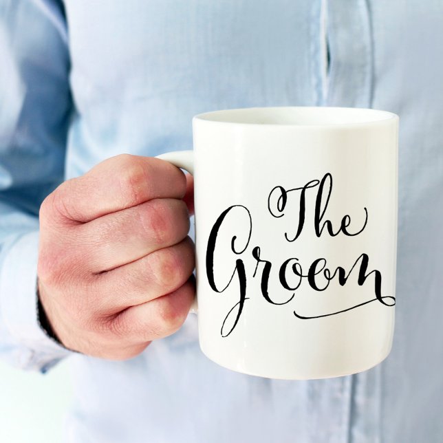 Die Groom Elegant Black Script schreiben Hochzeit Tasse (Von Creator hochgeladen)