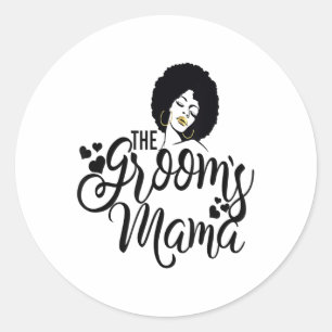 Die Grooms Mama Shirt Black Bride Hochzeitsmotte d Runder Aufkleber