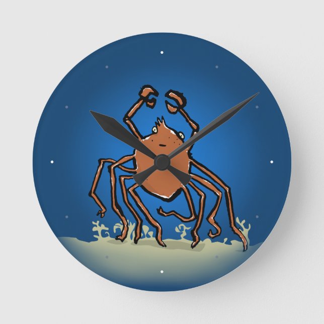die groovige Meeres-Spinne Runde Wanduhr (Vorderseite)