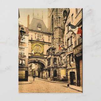 Die großartige Uhr, Rouen, Frankreich Vintag Fotoc Postkarte