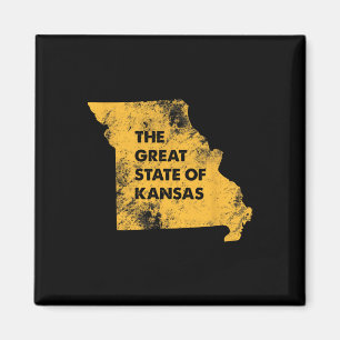 Die große Bundesstaat Kansas Missouri Karte Magnet