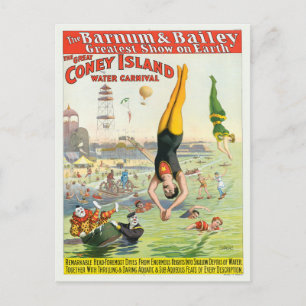 Die große Coney Island Wasserkarneval Postkarte